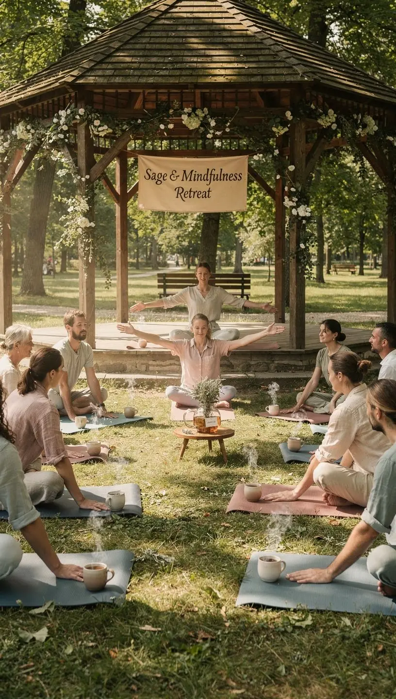 Zsálya tea készítése, a víz forrása és a teafű hozzáadása.