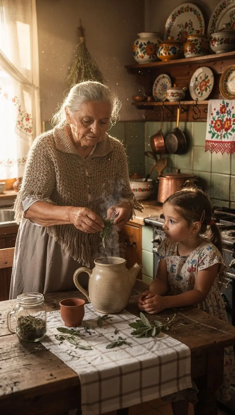 Zsálya gyógynövény tea szárított levelei, egy üveg teáscsészében.